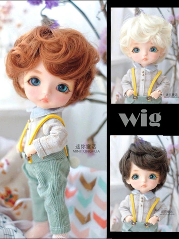 ドール用ウィッグ 1/8/0B11 ショートパーマ ブラウン/金色/茶色