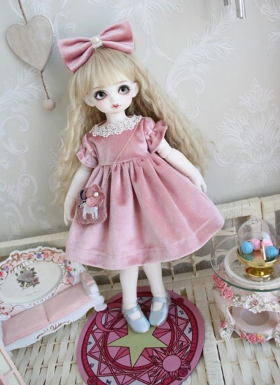 ドール用 ワンピース MSD/YSD/blytheサイズ 女用 ブルー/ピンク