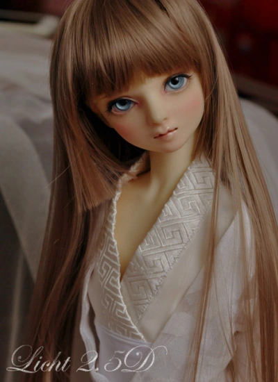 BJD ドール用ウィッグ NO.204 SD/MSD/YSDサイズ人形用 ブラウン/ゴールド/紫色 ストレート