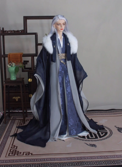 ドール用衣装 時代服 SOOMID72/75/70cm/68cm/SDサイズ人形用 ネイビー 男用 蝉羽