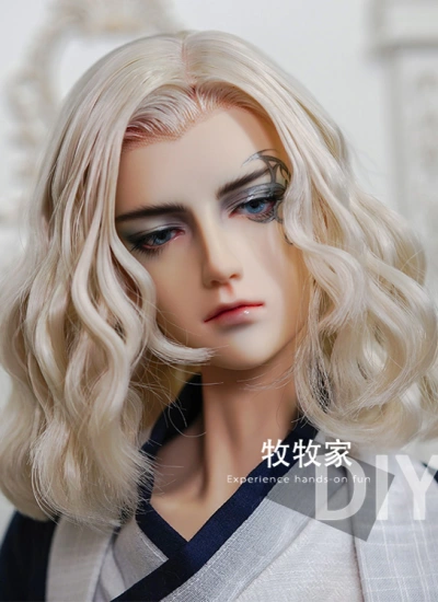 BJD ドール用ウィッグ SD/小顔SD/MSDサイズ用 ゴールド/ブラック/グリーン
