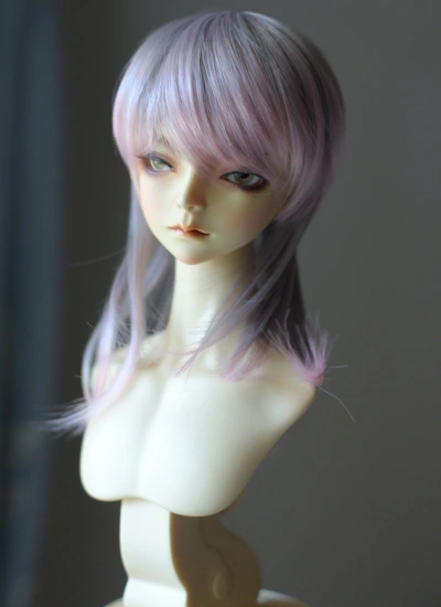 BJD ドール用ウィッグ SD/小顔SD/MSDサイズ用 パーマ パープル