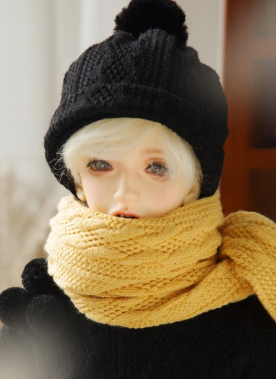 人形アイテム　70cm/SDサイズ人形通用 マフラー 赤色/黄色/灰色/ホワイト/ブラック