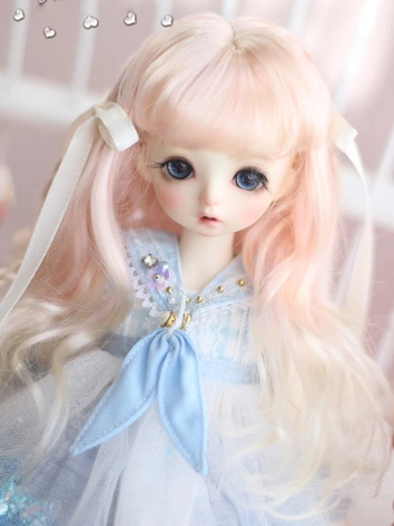 ドール用ウィッグ 1/3/1/4/サイズ人形用 SD/MSD/YOSD用 ピンク パーマ