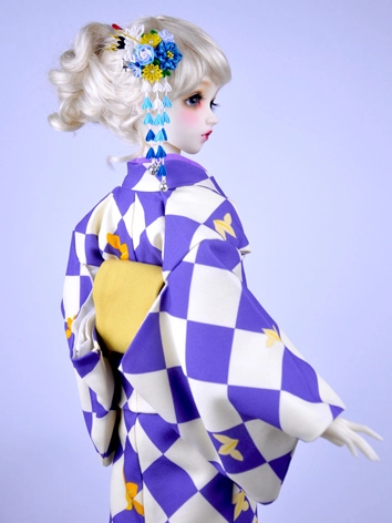 ドール用髪飾り 飾り物 簪 用ヘアピン SDサイズ用 ブルー＆パープル