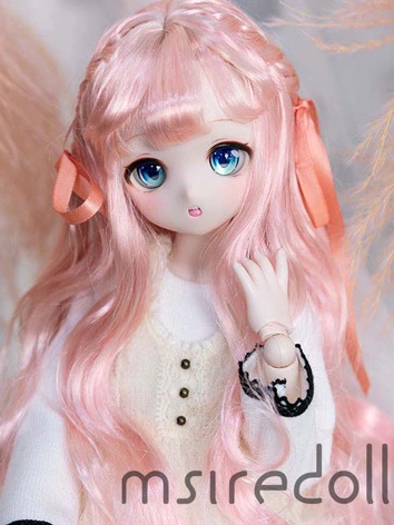 BJD ドール用ウィッグ R3 SD/MSD/幼SDサイズ人形用 オレンジ/ブラウン/ピンク/ゴールド 長いパーマ 女性用