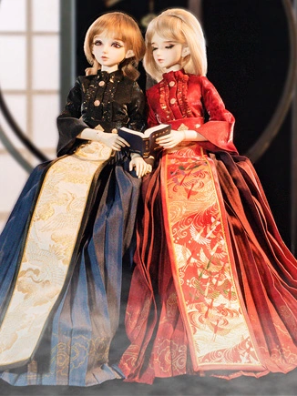 球体関節人形用時代服 女性用 改良時代服 弥路/弥焉 赤色/ブラック SD16/SD13/SDGR/DD/SD10/MSDサイズあり 