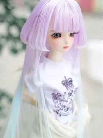 BJD ドール用ウィッグ SD/小顔SD/MSDサイズ人形用 グラデーション パーマ ブルー/ピンク/オレンジ/パープル