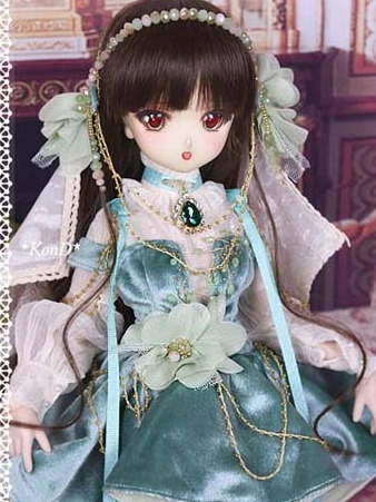 BJD 球体関節人形用衣装セット MSD/MDDサイズ人形用 『宝石少女』グリーン 女性用