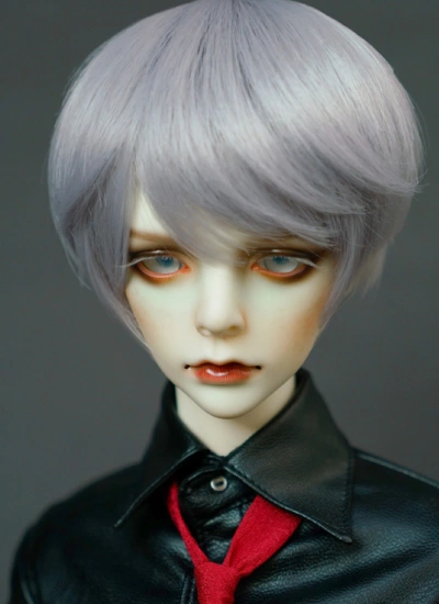BJD ドール用ウィッグ ショット髪 灰色 SDサイズ人形用