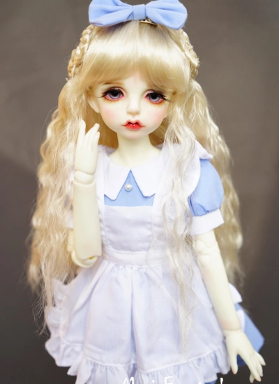 BJD ドール用ウィッグ パーマ ゴールド 女用 SD/MSD/幼SDサイズ人形用