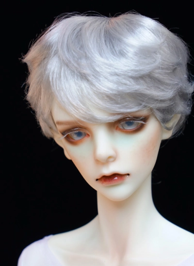 BJD ドール用ウィッグ パーマ シルバー 女用 SD/MSD/幼SDサイズ人形用