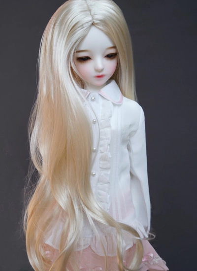 BJD ドール用ウィッグ パーマ ゴールド 女用 SD/MSDサイズ人形用