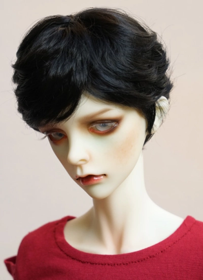 BJD ドール用ウィッグ パーマ ブラック 女用 SD/小顔SD/MSD/幼SDサイズ人形用