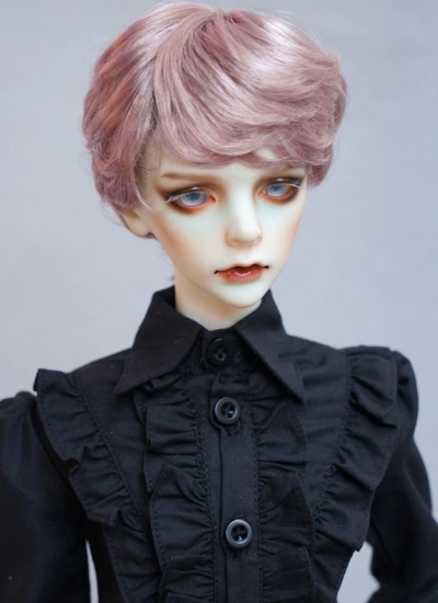 BJDドール用ウィッグ 人工モヘア パーマ パープル 小顔SD/MSD/幼SDサイズ人形用