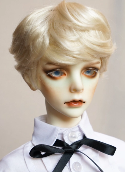 BJD ドール用ウィッグ パーマ ゴールド 小顔SD/MSD/幼SDサイズ人形用