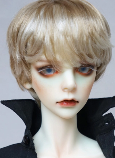 BJD ドール用ウィッグ パーマ 亜麻色 女用 SD/小顔SD/MSD/幼SDサイズ人形用