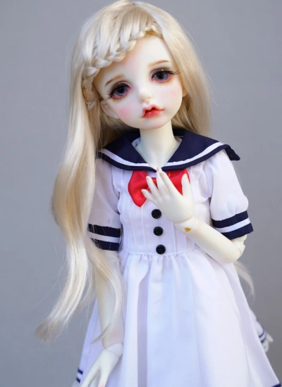 BJD ドール用ウィッグ パーマ　ゴールド 小顔SD/MSD/幼SDサイズ人形用