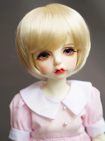 BJD ドール用ウィッグ パーマ　ゴールド 小顔SD/MSDサイズ人形用