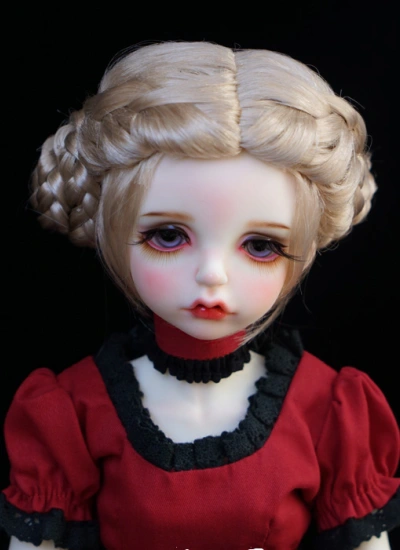 BJD ドール用ウィッグ パーマ　ゴールド 小顔SD/MSD/幼SDサイズ人形用