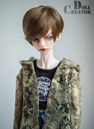 ドール用ウィッグ　ショット髪 ブラウン MSDサイズ人形用