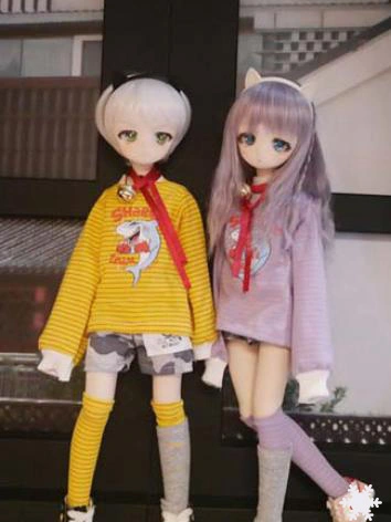 球体関節人形用 衣装セット パープル/オレンジ MSDサイズ人形用 女用