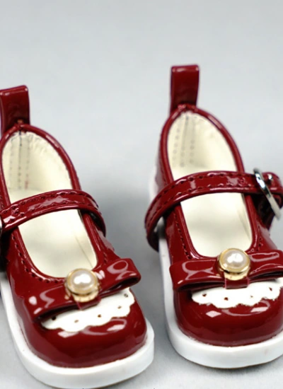 BJD用お靴 球体関節人形用 SD/MSDサイズ人形用 ワインレッド