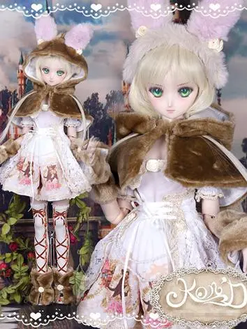 BJD 球体関節人形用衣装セット SD/DDサイズ人形用 『童話・兎』ブラウン 女性用