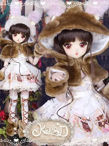 BJD 球体関節人形用衣装セット MSD/MDDサイズ人形用 『童話・兎』ブラウン 女性用