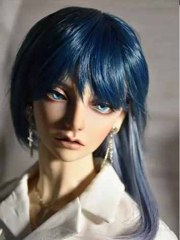 BJD ドール用ウィッグ SD/小顔SD/MSD/幼SDサイズ人形用 ブルー