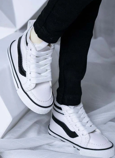 人形用お靴　70cm/SDサイズ用 BJD用スニーカー ブラック/ホワイト 