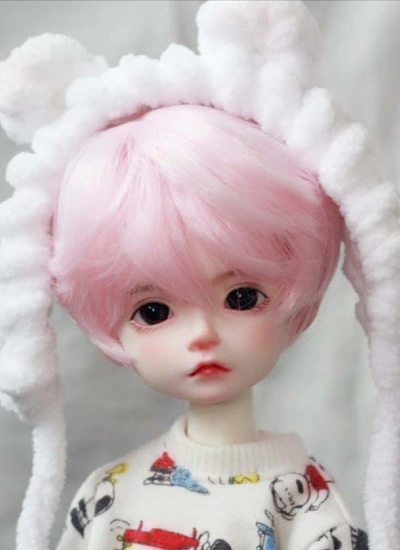 BJD ドール用ウィッグ ピンク/グレー/ブラック SD/小顔SD/MSD/幼SDサイズ人形用