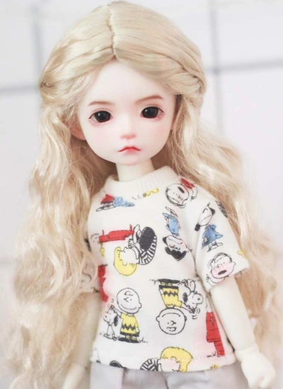 BJD ドール用ウィッグ ゴールド パーマ SD/小顔SD/MSD/幼SD人形用