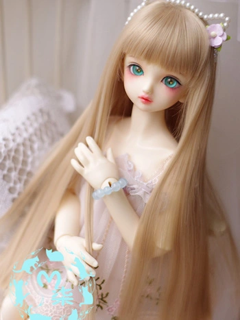 ドール用ウィッグ ピンク ゴールド アイボリー ホワイト ブラック ストレート /1/8/幼SD/MSD/小顔SDサイズ人形用 BJD