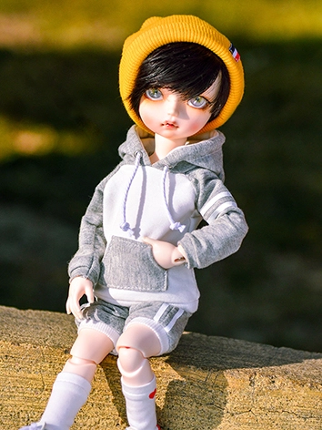 BJDドール用衣装セット パーカー+ショートパンツ 幼SD/IMDA3.0サイズ人形用