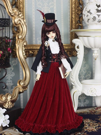 BJDドール用 洋服セット レッド 女の子用 The Heiress MDD/MSD/SD/SD16/IPEIDサイズ人形用