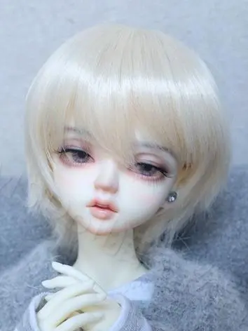 BJDドール用ウィッグ 高温糸 ショートヘア グレー/ゴールド/シルバー/パープル/ブラック SD/小顔SD/MSD/YOSDサイズ人形用