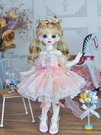 BJDドール用 洋服セット Princess ピンク グリーン ドレス 女の子用 YOSDサイズ人形用