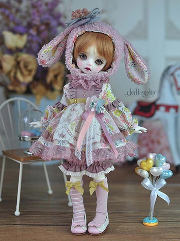 BJDドール用 洋服セット 紫兎 幼SDサイズ人形用