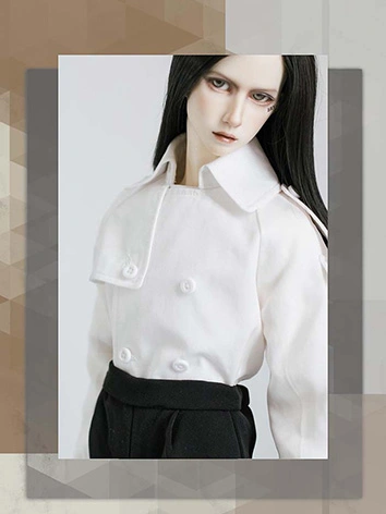 BJDドール用 コート ホワイト SDサイズ人形用