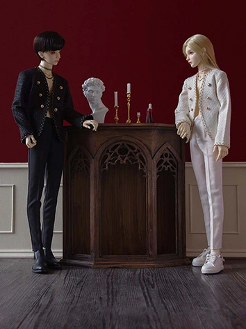 BJDドール用 コート ホワイト/ブラック SD17/POPO68/70cmサイズ人形用