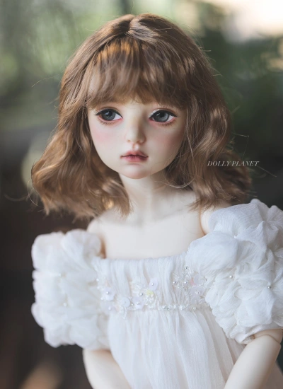 ドール用ウィッグ ミディアムタイプ ブラウン パーマ 前髪 YOSD/MSD/SDサイズ人形用