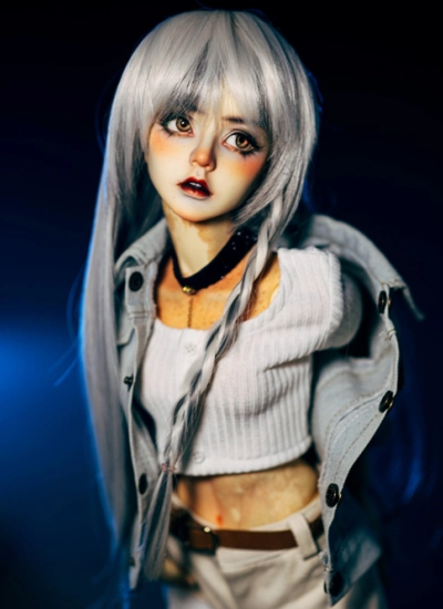 BJD ドール用 ウィッグ グレー ロング NO.706 幼SD/MSD/小顔SD/SDサイズ人形用