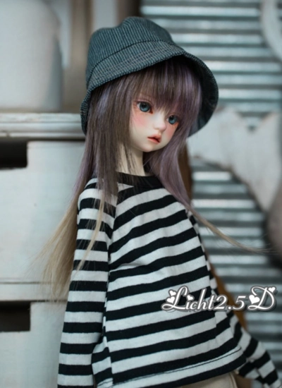 BJD DOLL ドール用 ウィッグ メッシュ ロング 二色 幼SD/MSDサイズ人形用 NO.081