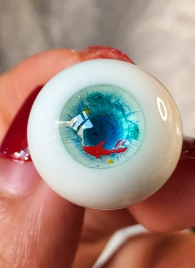 BJD DOLL ドール用 アイ レジン ブルー 金魚 12mm/14mm/16mm/18mm