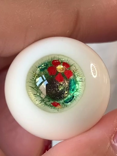 BJD DOLL ドール用 アイ レジン グリーン 花 12mm/14mm/16mm/18mm