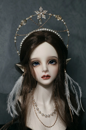 BJD ドール用 王冠 耳飾り ネックレス 3点セット 幼SD/MSD/SDサイズ用
