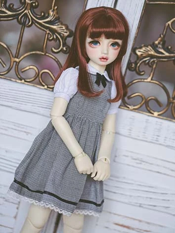 BJD DOLL ドール用 衣装 制服 ワンピース チェック柄 MSDサイズ人形用