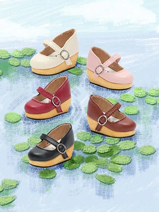 BJD DOLL ドール用 お靴 皮タイプ 木製底 5色選択可能 幼SDサイズ人形用