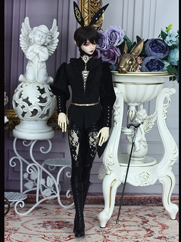 BJDドール用 SD10/SD13/SD17/LS73/SOOM IDサイズ人形用 洋服セット『黒桃兎』Spades rabbit